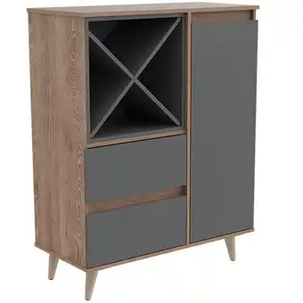 Estra Bar nashira, miel y plata oscuro, con dos cajones con riel extensión y una puerta oferta