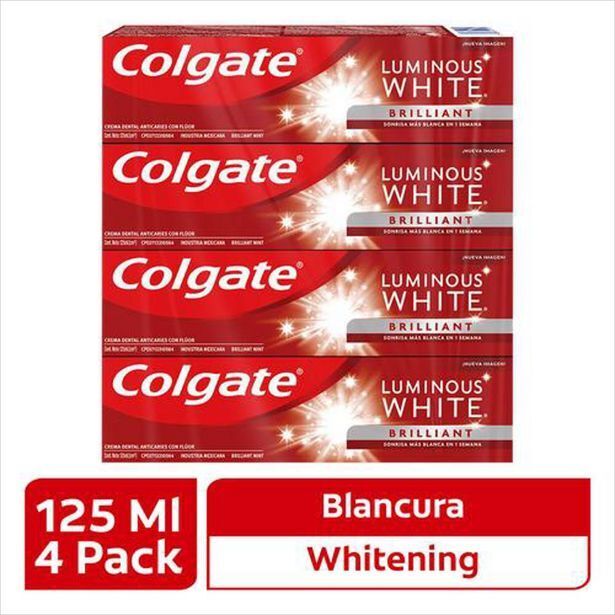 Carulla Crema colgate luminous white x 4 unidades oferta