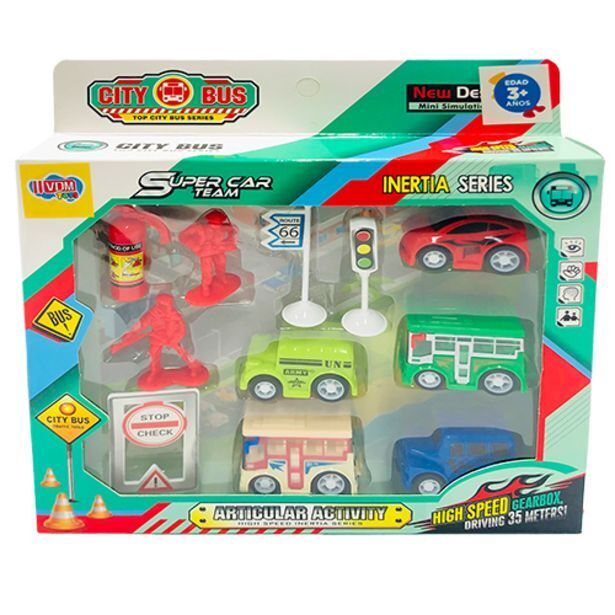 Makro Set carros friccion vdm con accesorios surtido oferta