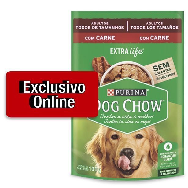 Makro Alimento perro pouche dog chow carne x100g oferta