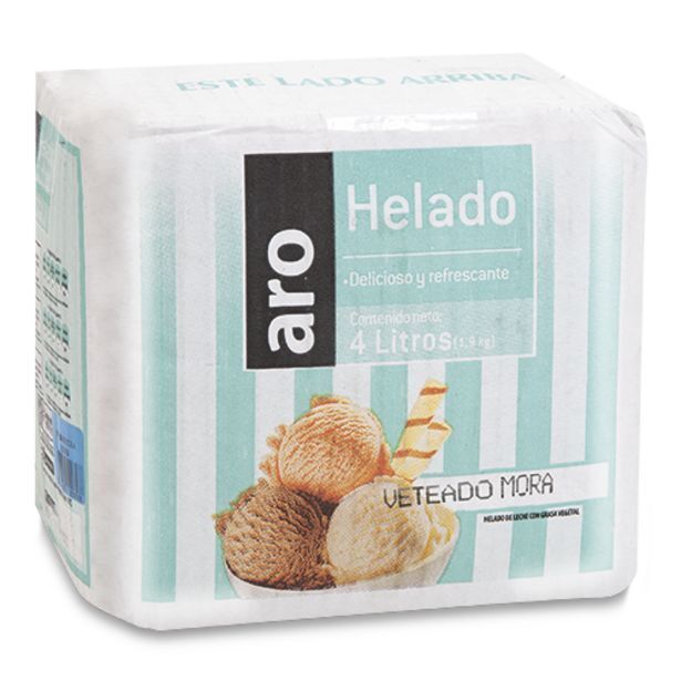 Makro Helado aro veteado mora caja 4l oferta