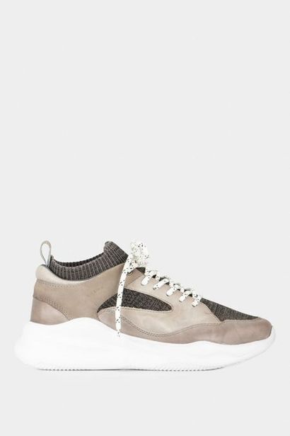 Vélez Tenis deportivos explorer de cuero y capellada tejida para hombre efecto envejecido gris oferta