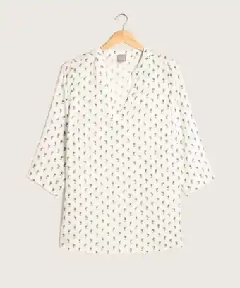 Pat Primo Blusa cuello neru y cuello en v manga 3/4 estampada oferta