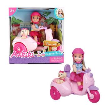 Alkosto Muñeca niña con scooter y mascota 11 cm anlily oferta