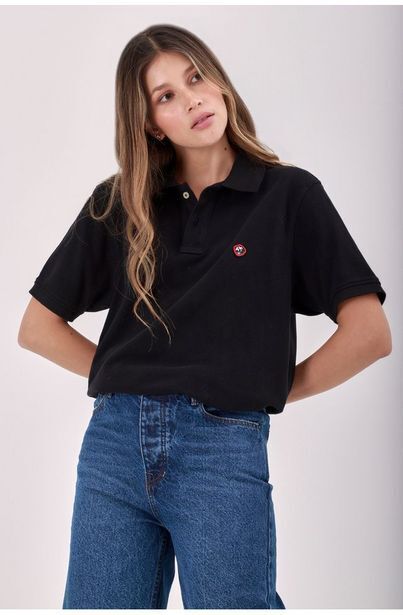 Tennis Camiseta polo negra para hombre oferta