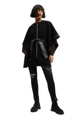 Poncho negro-violeta desigual