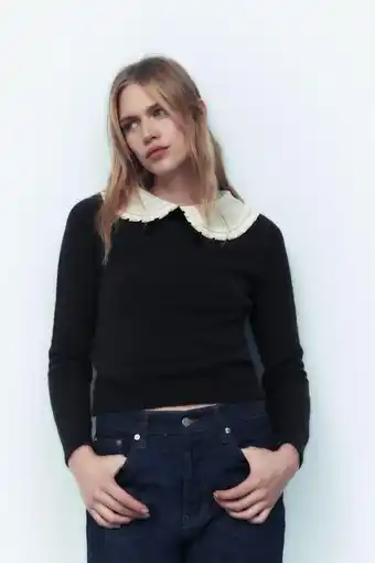 Zara Jersey punto cuello bobo oferta