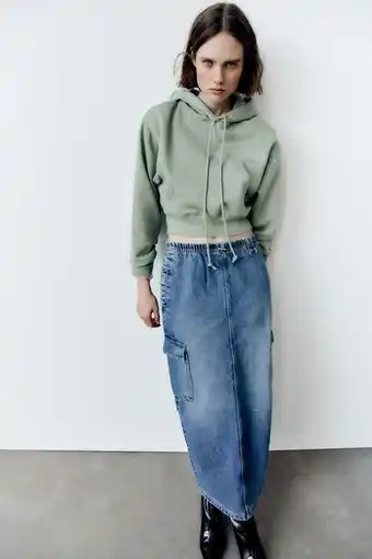 Zara Falda denim cargo trf oferta