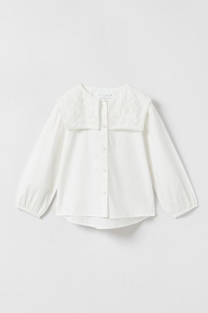 Zara Camisa popelín bordados oferta
