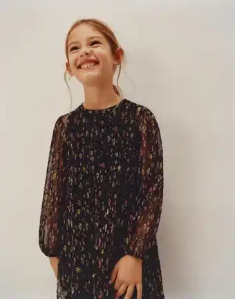 Vestido tul plisado flores