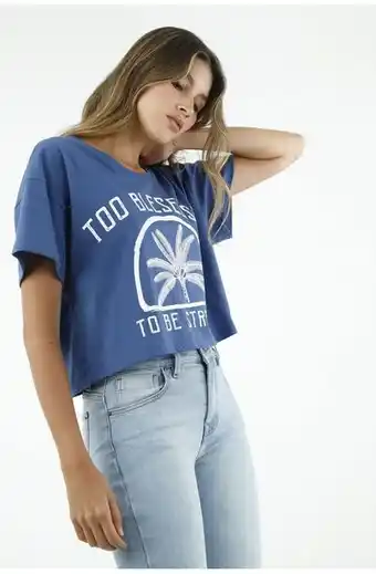 Tennis Camiseta estampada color azul para mujer oferta