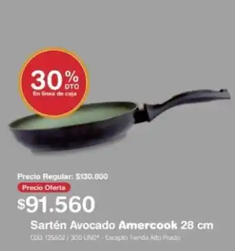 Makro Amercook Sarten Avocado 28 cm oferta