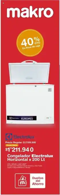 Makro Electrolux Congelador Horizontal x 200 Lt oferta