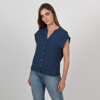 Fuera de Serie Blusa cuello v manga sisa oferta