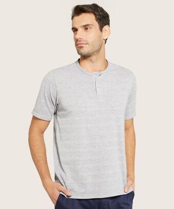 Pat Primo Camiseta cuello henley, manga corta oferta