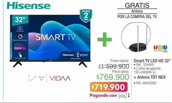 Jumbo Smart tv led 32" hisense + antena oferta