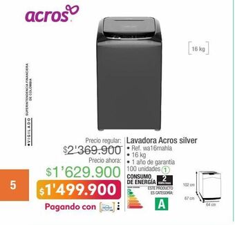 Jumbo Lavadora acros oferta