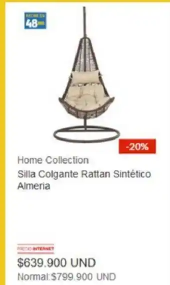 Homecenter Home Collection Silla Colgante Rattan Sintetico Almeria oferta
