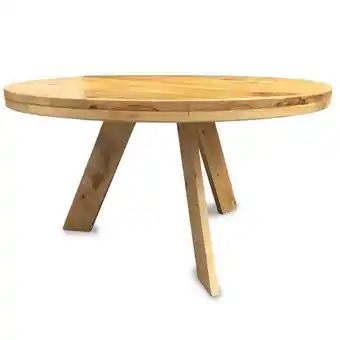 Carulla Mesa comedor redondo en roble natural macizo diametro 80 oferta