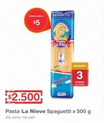 Makro La Nieve Pasta Spaguetti x 500g oferta