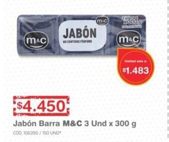 Makro M&C Jabon Barra 3 Und x 300g oferta