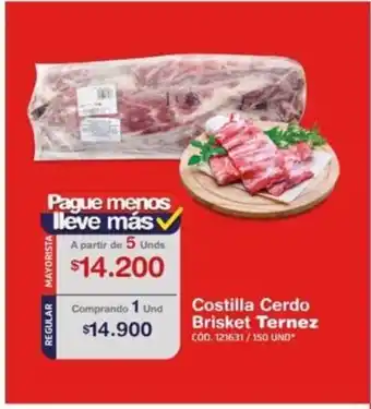 Makro Ternez Costilla Cerdo Brisket oferta