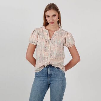 Fuera de Serie Blusa cuello v manga corta oferta