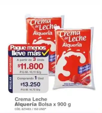 Makro Alqueria Crema Leche Bolsa x 900g oferta