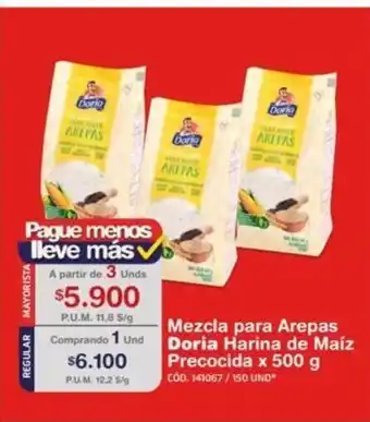 Makro Doria Mezcla para Arepas Harina de Maiz Precocida x 500g oferta