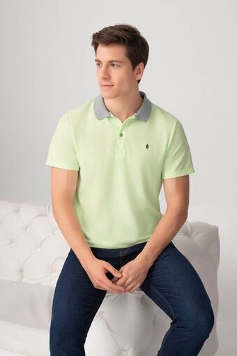 Pacífika Polo manga corta verde oferta