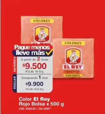Makro El Rey Color Rojo Bolsa x 500g oferta