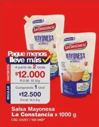 Makro La Constancia Salsa Mayonesa x 1000g oferta