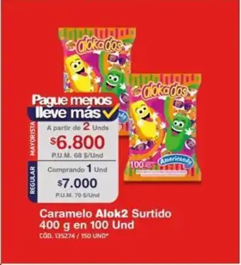 Makro Alok2 Caramelo Surtido 400 g en 100 und oferta