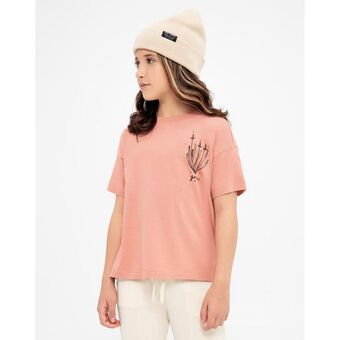Los Tres Elefantes Camiseta rosada estampada niña oferta