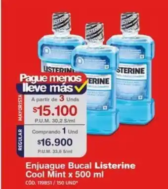 Makro Listerine Enjuague Bucal Cool Mint x 500 ml oferta
