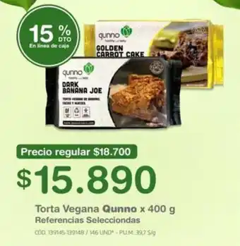 Makro Qunno Torta Vegana x 400g oferta