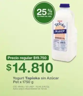 Makro Tapioka Yogurt sin Azucar Pet x 1750g oferta