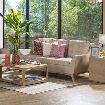Muebles Jamar Sofá 3 puestos floyd eurolino marfil, natural oferta