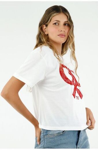 Tennis Camiseta color crudo para mujer oferta