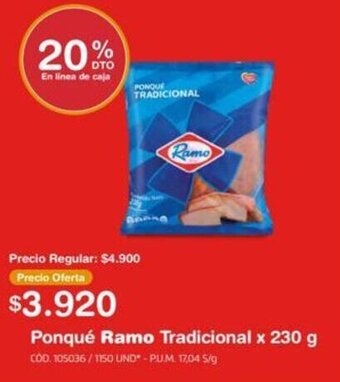 Makro Ponqué Ramo Tradicional x 230g oferta