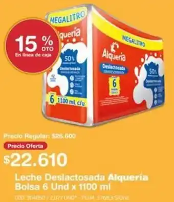 Makro Leche Deslactosada Alqueria Bolsa 6 Unid x 1100ml oferta