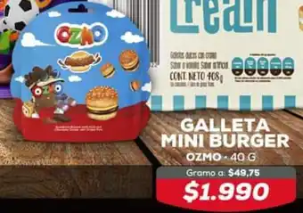 Tiendas D1 Galleta Mini Burger Ozmo 40g oferta