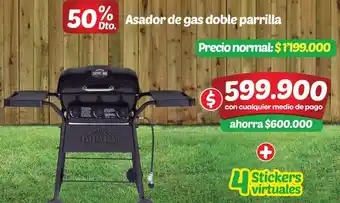 Asador de Gas Doble Parilla