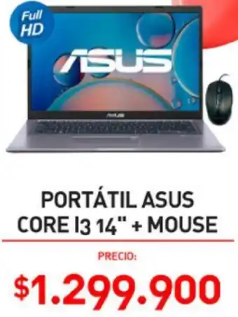 Claro Portátil Asus Core i3 14" + Mouse oferta