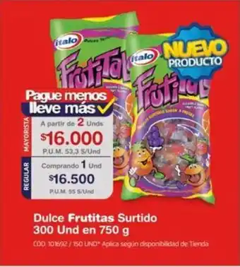 Makro Frutitas Dulces Surtido 300 Und en 750g oferta