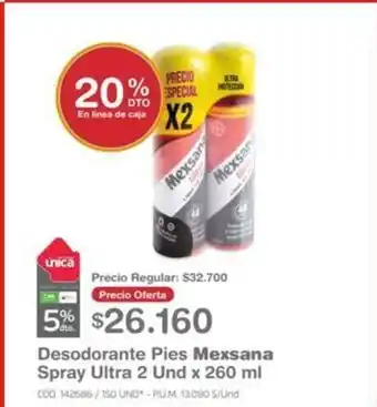 Makro Mexsana Desodorante Pies Spray Ultra 2 und x 260 ml oferta