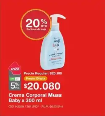 Makro Muss Crema Corporal Baby x 300 ml oferta