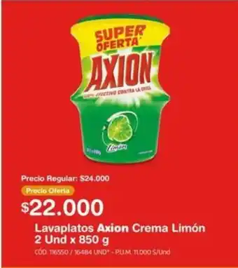 Makro Axion Lavaplatos Crema Limon 2 und x 850g oferta