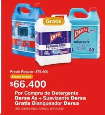 Makro Dersa Por Compra de Detergente As + Suavizante Dersa Gratis Blanqueador Dersa oferta
