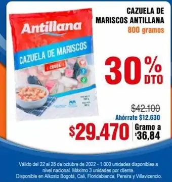 Alkosto Antillana Cazuela de Mariscos 800 gramos oferta